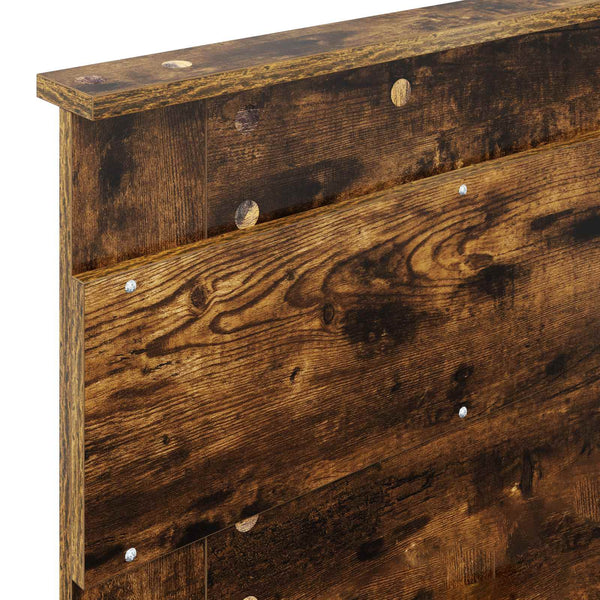 vidaXL Bed Frame Smoked Oak 90 x 190 cm Solid Pine Wood