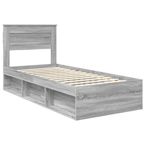 vidaXL Bed Frame Sonoma Grey 90 x 190 cm Solid Pine Wood