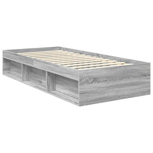vidaXL Bed Frame Sonoma Grey 90 x 190 cm Solid Pine Wood