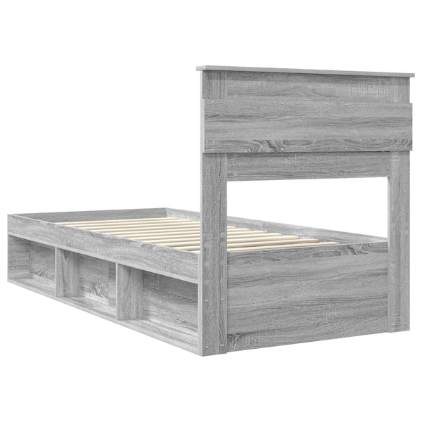 vidaXL Bed Frame Sonoma Grey 90 x 190 cm Solid Pine Wood