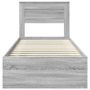 vidaXL Bed Frame Sonoma Grey 90 x 190 cm Solid Pine Wood