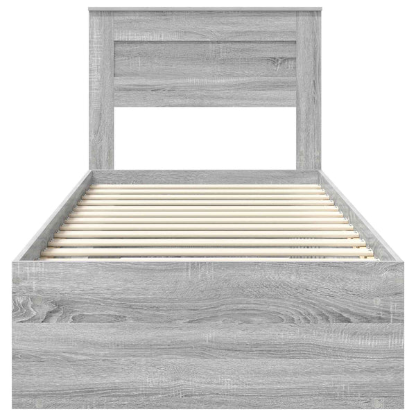 vidaXL Bed Frame Sonoma Grey 90 x 190 cm Solid Pine Wood