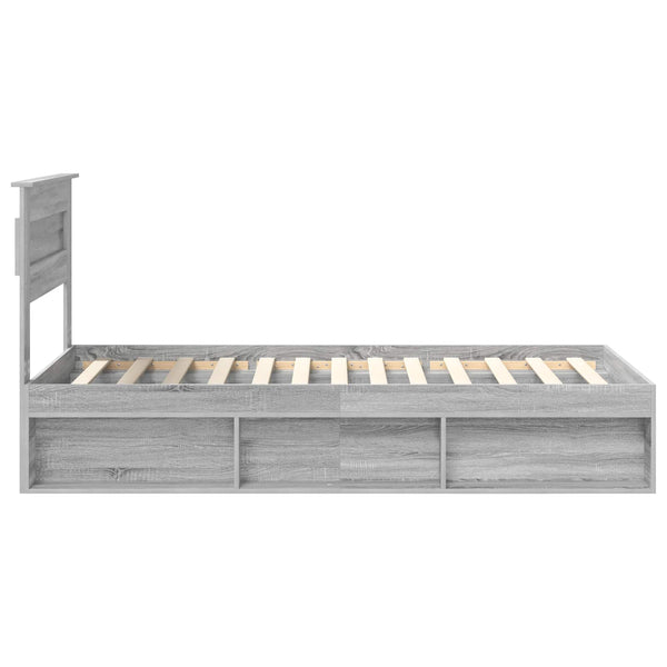 vidaXL Bed Frame Sonoma Grey 90 x 190 cm Solid Pine Wood