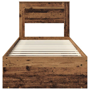 vidaXL Bed Frame Reclaimed Wood 90 x 190 cm Solid Pine