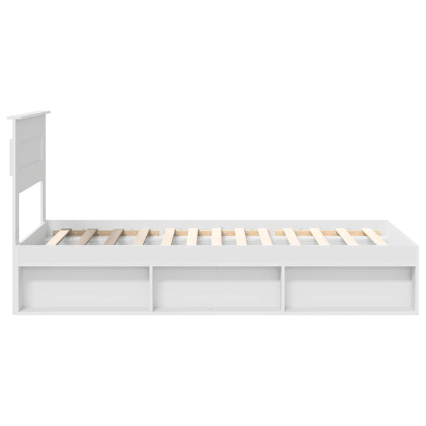 vidaXL Bed Frame with Headboard White 90 x 200 cm Solid Pine Wood