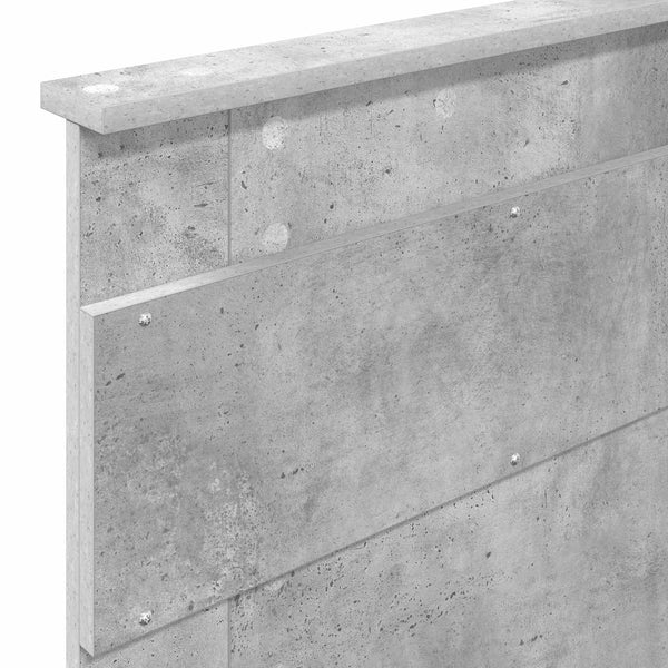 vidaXL Bed Frame with Headboard Concrete 90 x 200 cm Solid Pine Wood