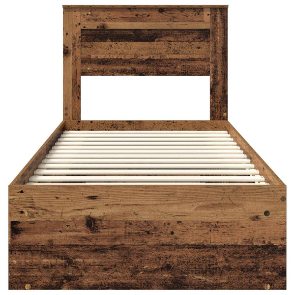vidaXL Reclaimed Wood Bed Frame 90 x 200 cm Solid Pine Wood