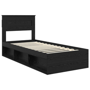 vidaXL Bed Frame Black 75 x 190 cm Solid Pine Wood