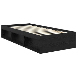 vidaXL Bed Frame Black 75 x 190 cm Solid Pine Wood