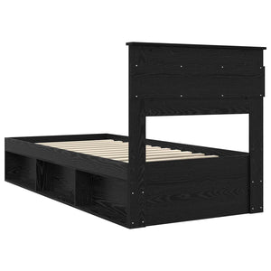 vidaXL Bed Frame Black 75 x 190 cm Solid Pine Wood