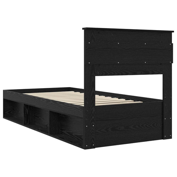 vidaXL Bed Frame Black 75 x 190 cm Solid Pine Wood