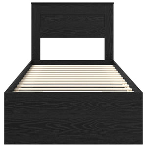 vidaXL Bed Frame Black 75 x 190 cm Solid Pine Wood