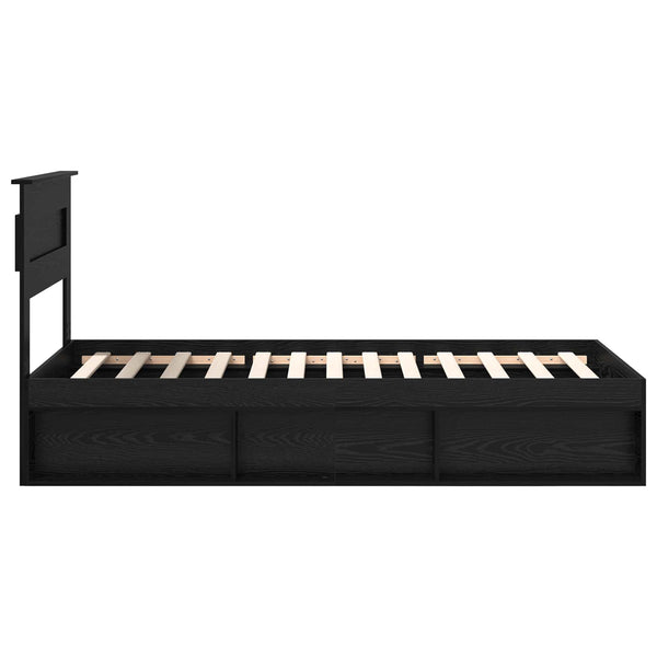 vidaXL Bed Frame Black 75 x 190 cm Solid Pine Wood