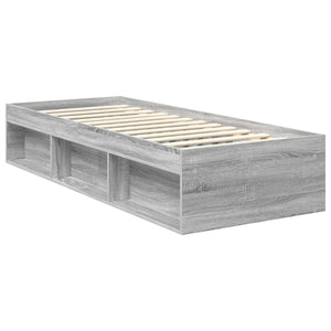 vidaXL Bed Frame Sonoma Grey 75 x 190 cm Solid Pine Wood