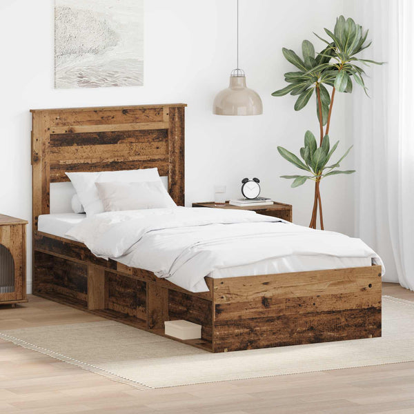 vidaXL Reclaimed Wood Bed Frame 75 x 190 cm Solid Pine Wood