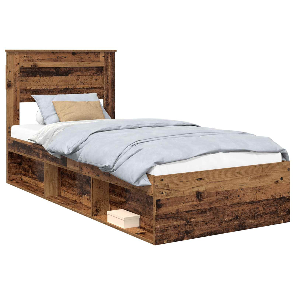 vidaXL Reclaimed Wood Bed Frame 75 x 190 cm Solid Pine Wood
