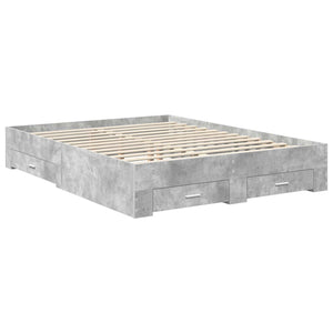 vidaXL Bed Frame with Headboard and Drawers Engineered Wood