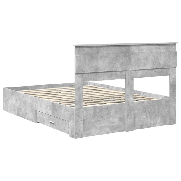 vidaXL Bed Frame with Headboard and Drawers Engineered Wood