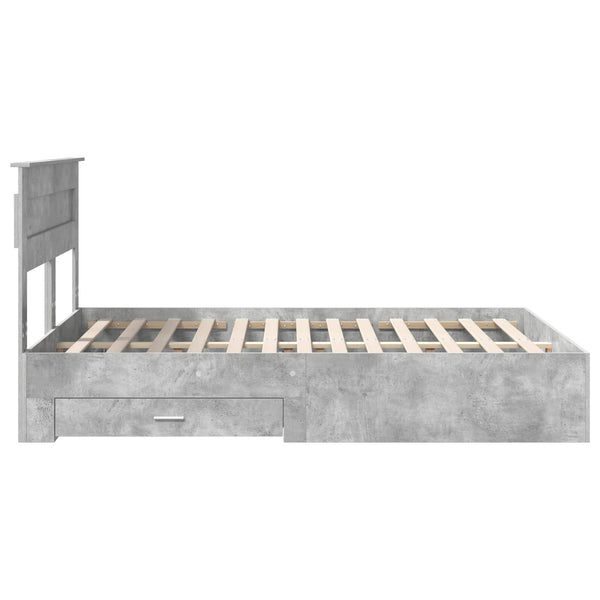 vidaXL Bed Frame with Headboard and Drawers Engineered Wood