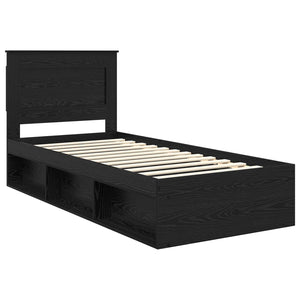 vidaXL Bed Frame Black 90 x 200 cm Solid Pine Wood