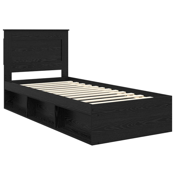 vidaXL Bed Frame Black 90 x 200 cm Solid Pine Wood