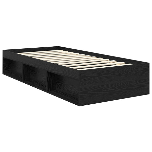 vidaXL Bed Frame Black 90 x 200 cm Solid Pine Wood