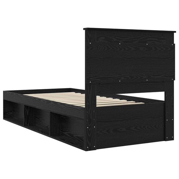 vidaXL Bed Frame Black 90 x 200 cm Solid Pine Wood