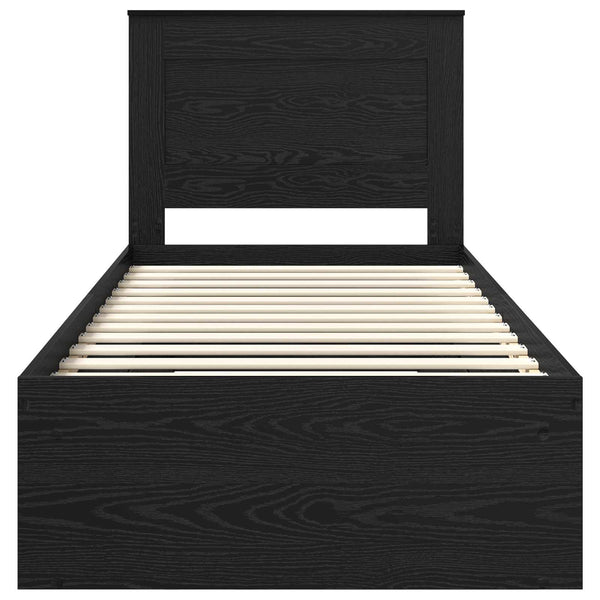 vidaXL Bed Frame Black 90 x 200 cm Solid Pine Wood