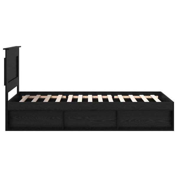 vidaXL Bed Frame Black 90 x 200 cm Solid Pine Wood
