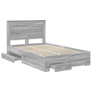 vidaXL Bed Frame with Drawers and Headboard Engineered Wood