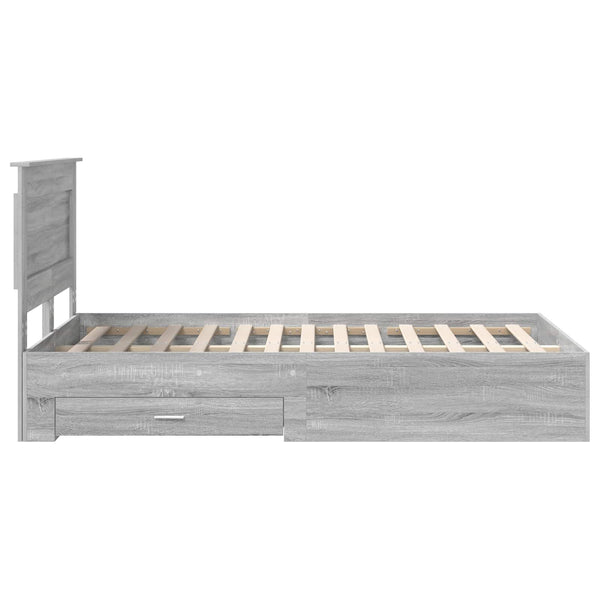 vidaXL Bed Frame with Drawers and Headboard Engineered Wood