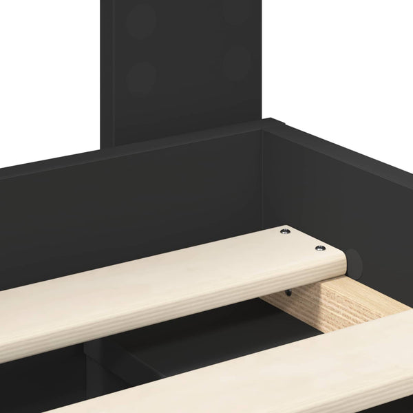 vidaXL Bed Frame Black 180 x 200 cm Solid Pine Wood