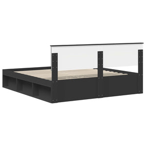 vidaXL Bed Frame Black 180 x 200 cm Solid Pine Wood