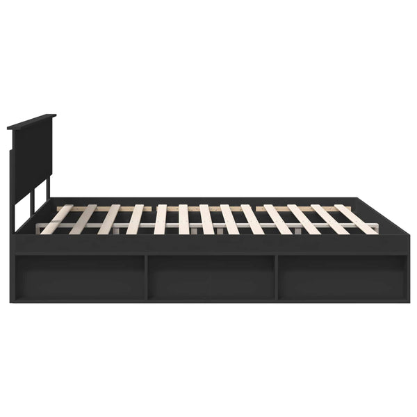 vidaXL Bed Frame Black 180 x 200 cm Solid Pine Wood