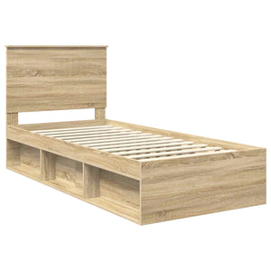 vidaXL Bed Frame Sonoma Oak 90 x 190 cm Solid Pine Wood
