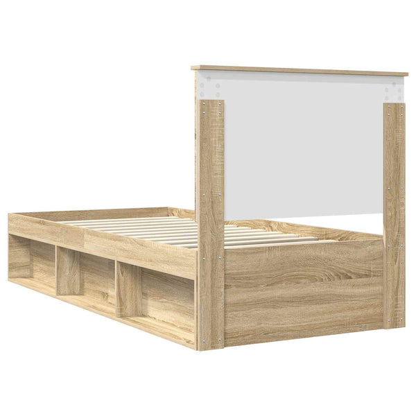 vidaXL Bed Frame Sonoma Oak 90 x 190 cm Solid Pine Wood