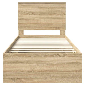 vidaXL Bed Frame Sonoma Oak 90 x 190 cm Solid Pine Wood
