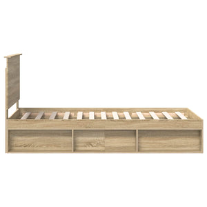 vidaXL Bed Frame Sonoma Oak 90 x 190 cm Solid Pine Wood
