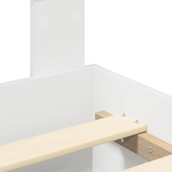 vidaXL Bed Frame with Drawers White 200 x 200 cm Engineered Wood