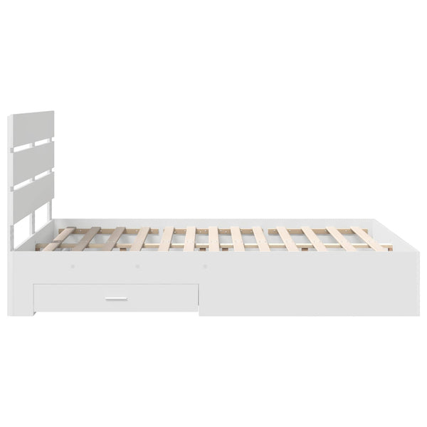vidaXL Bed Frame with Drawers White 150 x 200 cm Engineered Wood