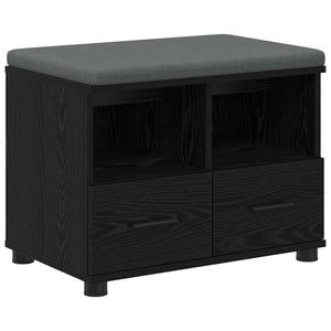 vidaXL Hallway Bench with Cushion and Shelf Black Oak 60 x 38 x 46 cm