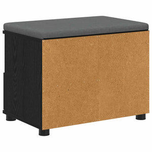 vidaXL Hallway Bench with Cushion and Shelf Black Oak 60 x 38 x 46 cm