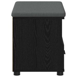 vidaXL Hallway Bench with Cushion and Shelf Black Oak 60 x 38 x 46 cm
