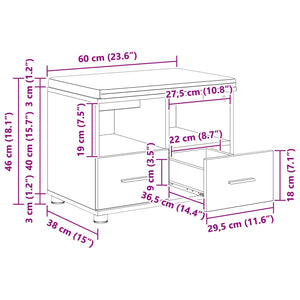 vidaXL Hallway Bench with Cushion and Shelf Black Oak 60 x 38 x 46 cm