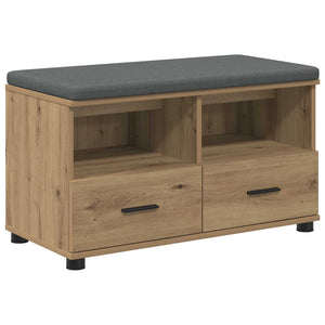 vidaXL Hallway Bench with Cushion and Shelf Artisan Oak 80 x 38 x 46 cm