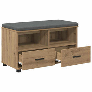 vidaXL Hallway Bench with Cushion and Shelf Artisan Oak 80 x 38 x 46 cm