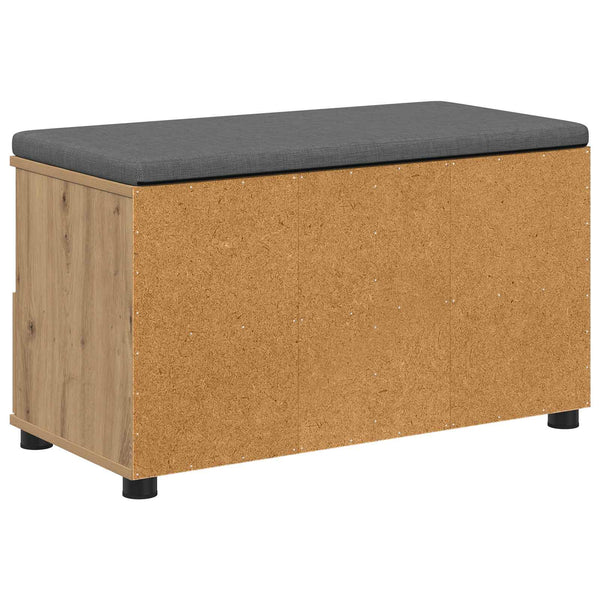 vidaXL Hallway Bench with Cushion and Shelf Artisan Oak 80 x 38 x 46 cm