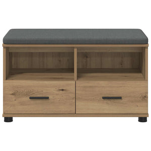 vidaXL Hallway Bench with Cushion and Shelf Artisan Oak 80 x 38 x 46 cm