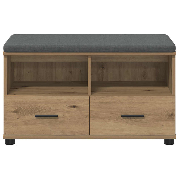 vidaXL Hallway Bench with Cushion and Shelf Artisan Oak 80 x 38 x 46 cm
