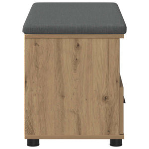 vidaXL Hallway Bench with Cushion and Shelf Artisan Oak 80 x 38 x 46 cm